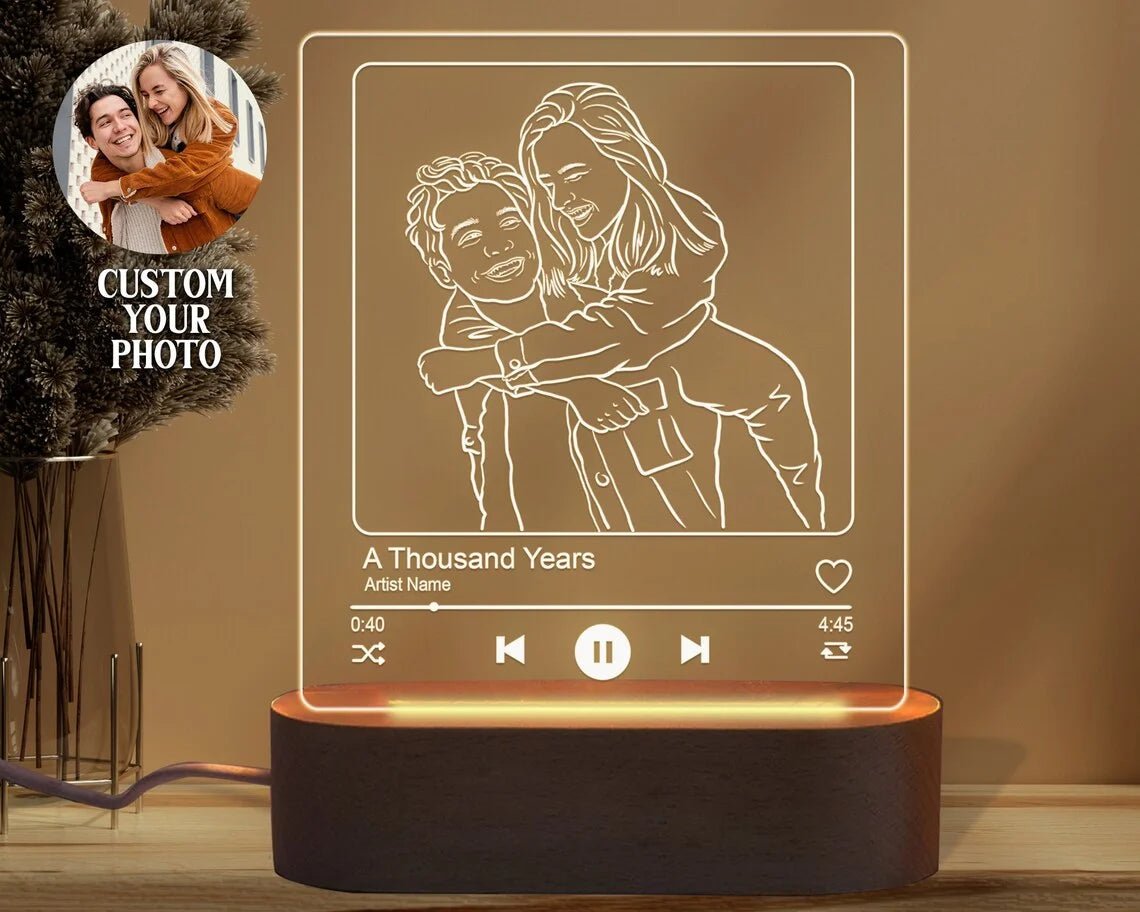 Custom Photo Line Art Led Nightlight - nightlight Personalisr Au