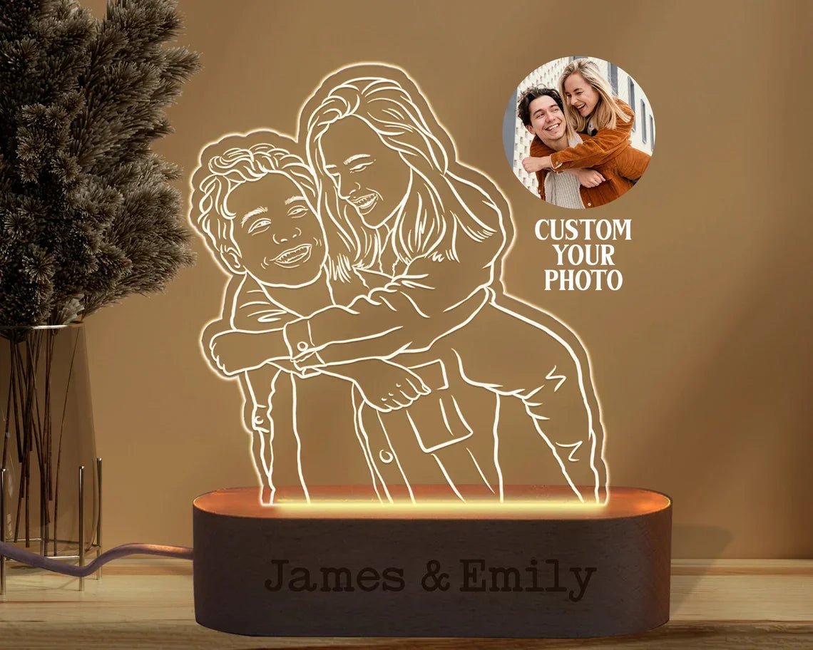 Custom Photo Line Art Led Nightlight - nightlight Personalisr Au