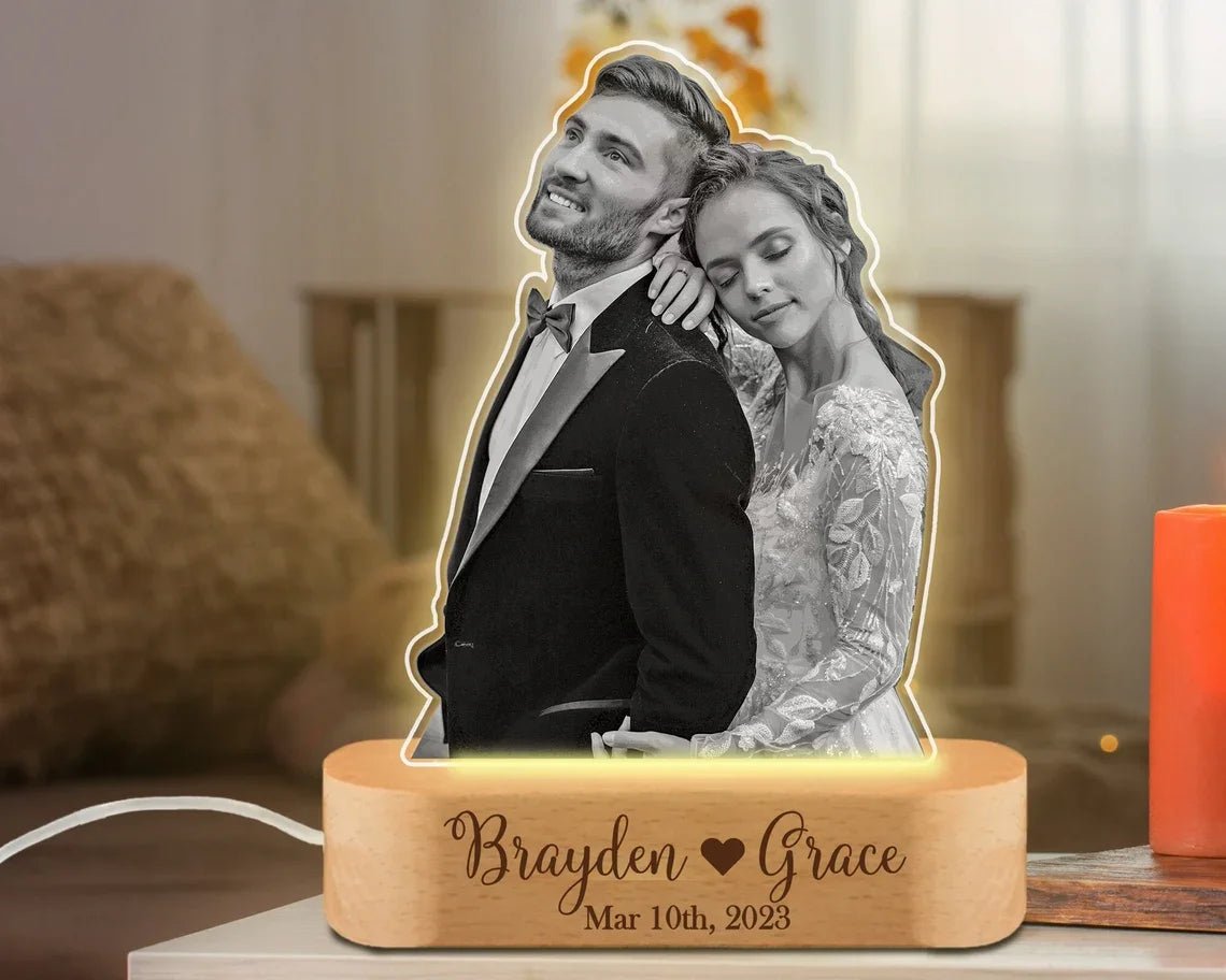 Custom Photo Line Art Led Nightlight - nightlight Personalisr Au
