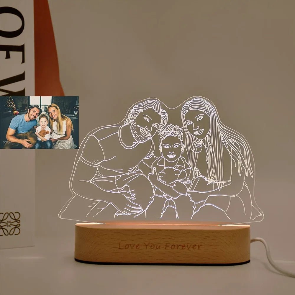 Custom Photo Line Art Led Nightlight - nightlight Personalisr Au