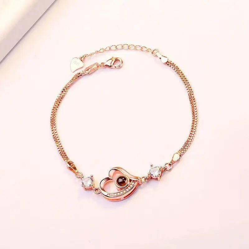 Custom Photo Projection Bracelet Heart Zircona Bracelet2022 - 09,Photo Bracelets