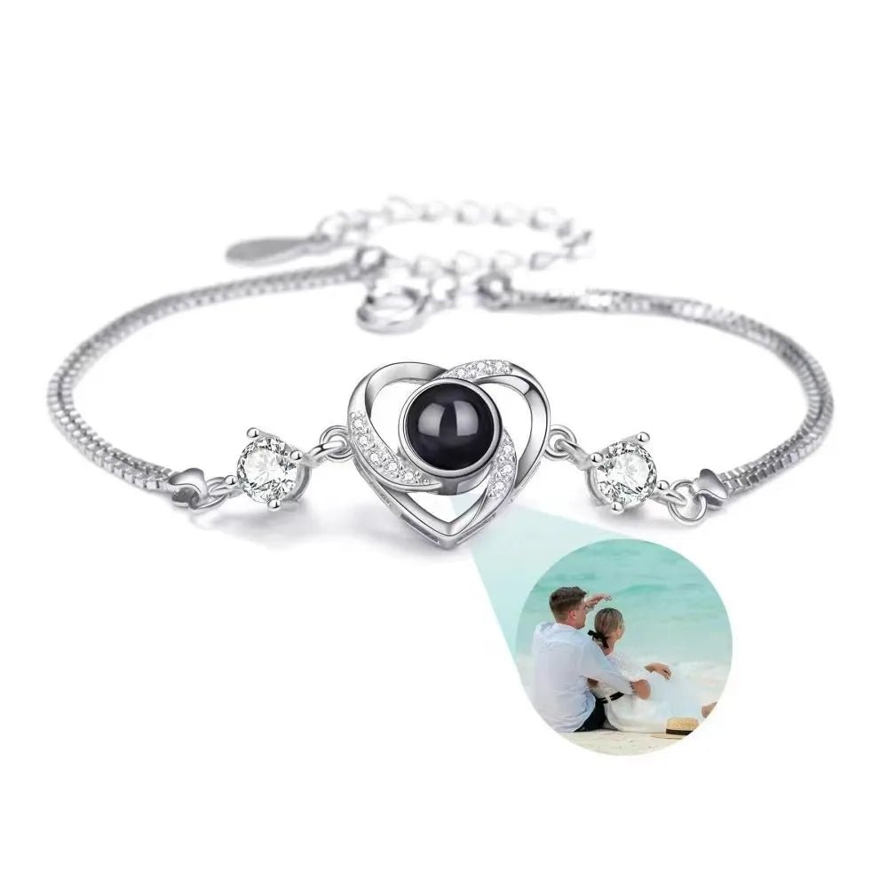 Custom Photo Projection Bracelet Heart Zircona Bracelet2022 - 09,Photo Bracelets