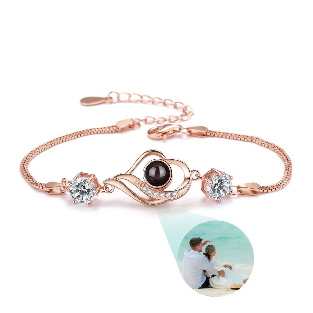 Custom Photo Projection Bracelet Heart Zircona Bracelet2022 - 09,Photo Bracelets