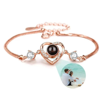 Custom Photo Projection Bracelet Heart Zircona Bracelet2022 - 09,Photo Bracelets