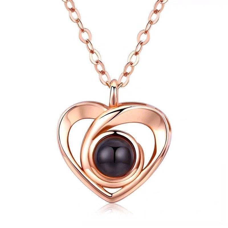 Custom Photo Projection Heart NecklacePhoto Necklaces