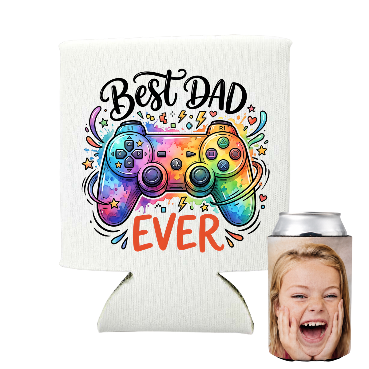 Custom stubby holders with photo - dad themestubby holder