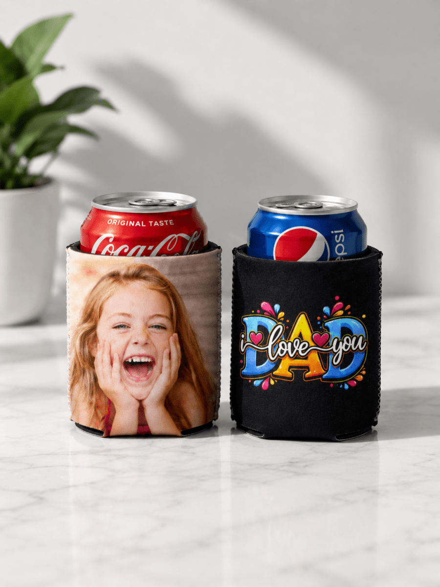 Custom stubby holders with photo - dad themestubby holder