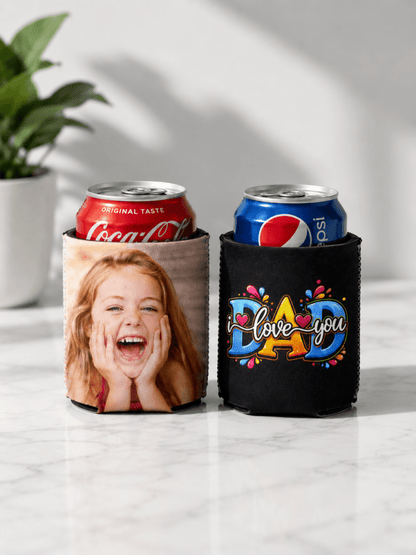 Custom stubby holders with photo - dad themestubby holder