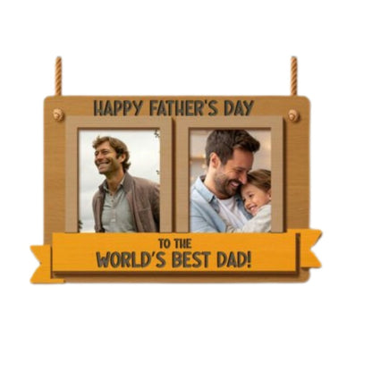 Custom Wooden Photo Frame Sign – Father's Day Edition
