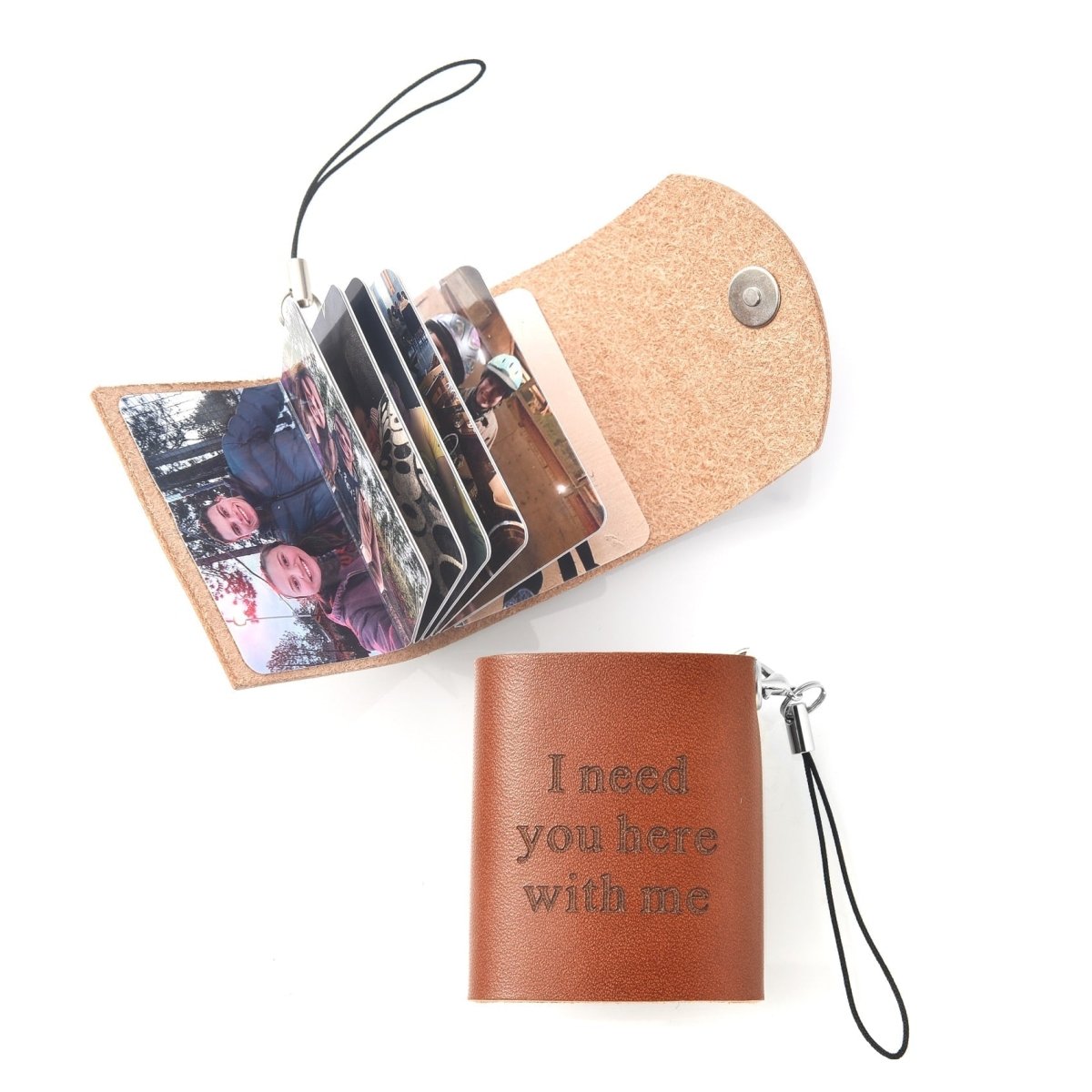 Customised Genuine Leather Photo Album KeychainKey Chain Photo Album