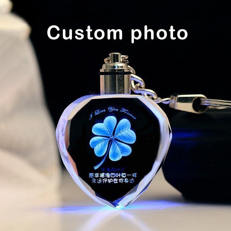 Customised Photo Gift Crystal Glow KeychainKey Chains