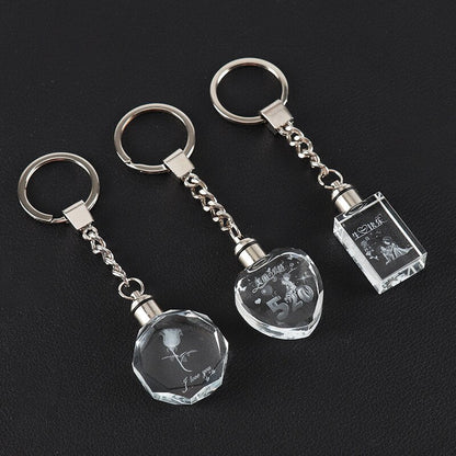 Customised Photo Gift Crystal Glow KeychainKey Chains