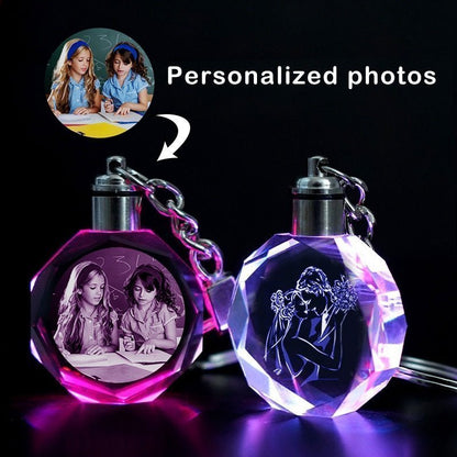 Customised Photo Gift Crystal Glow KeychainKey Chains