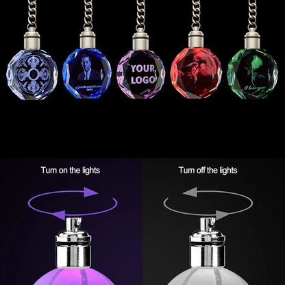 Customised Photo Gift Crystal Glow KeychainKey Chains