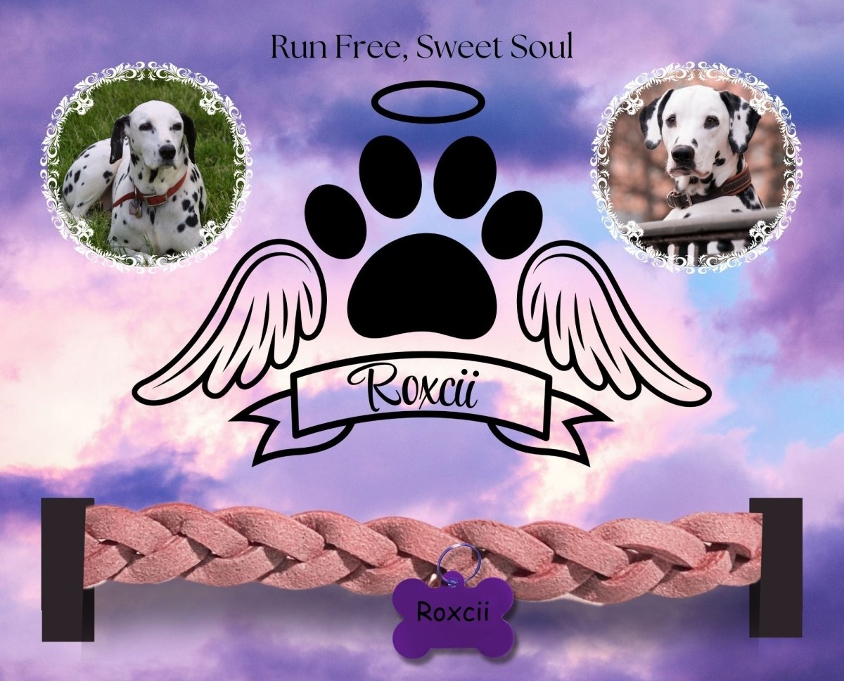 pet memorial wood frame purple clouds