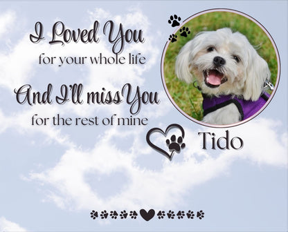 pet collar wood print memorial print cloud hearts