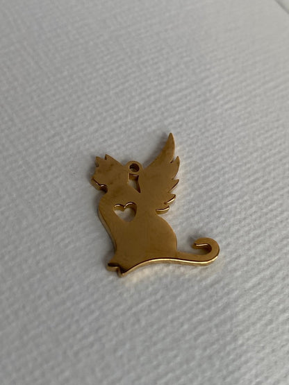 Engraved Angel Cat/Dog Memorial CharmCharms