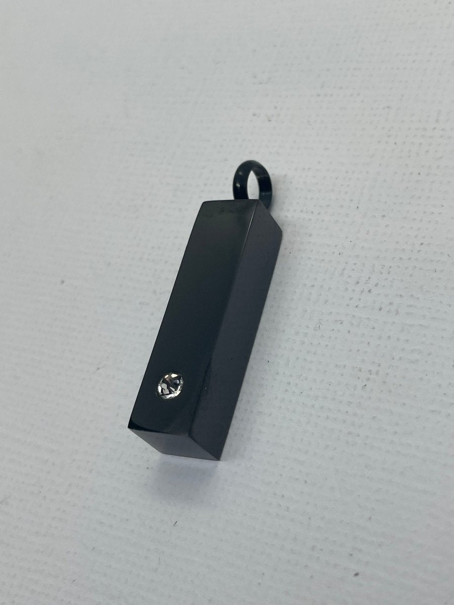 Engraved Bar Urn Necklace with ZirconiaNecklace Urn