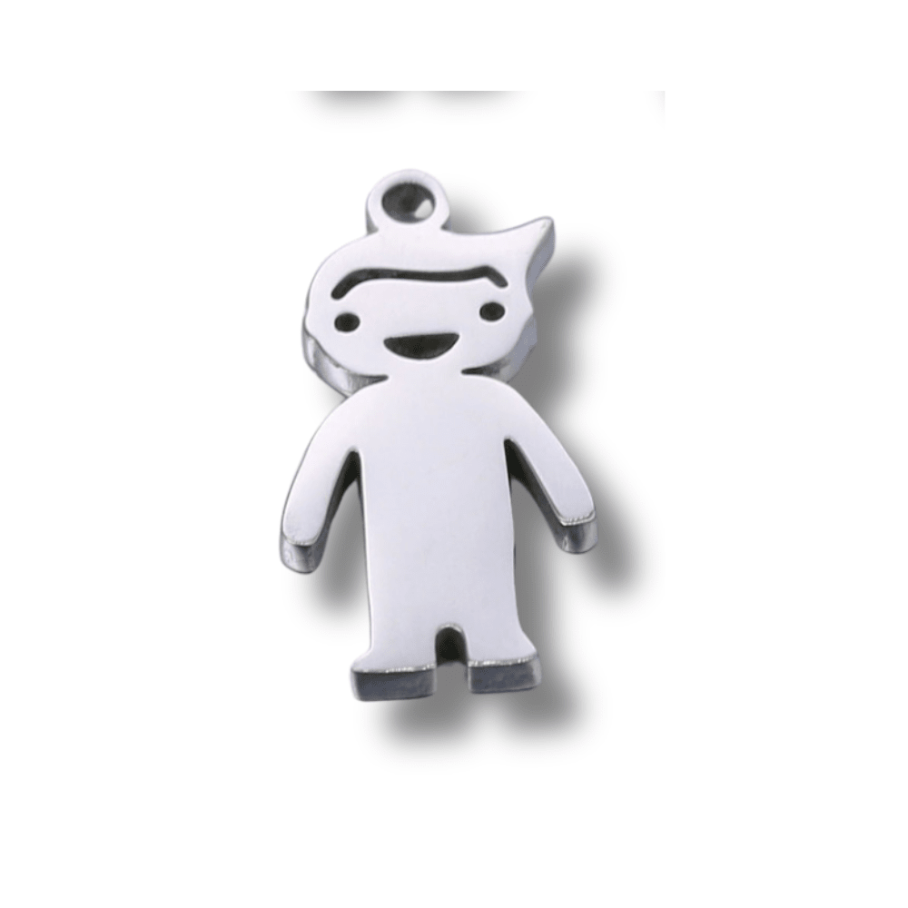 Engraved Boy Charm - Stainless SteelBracelet