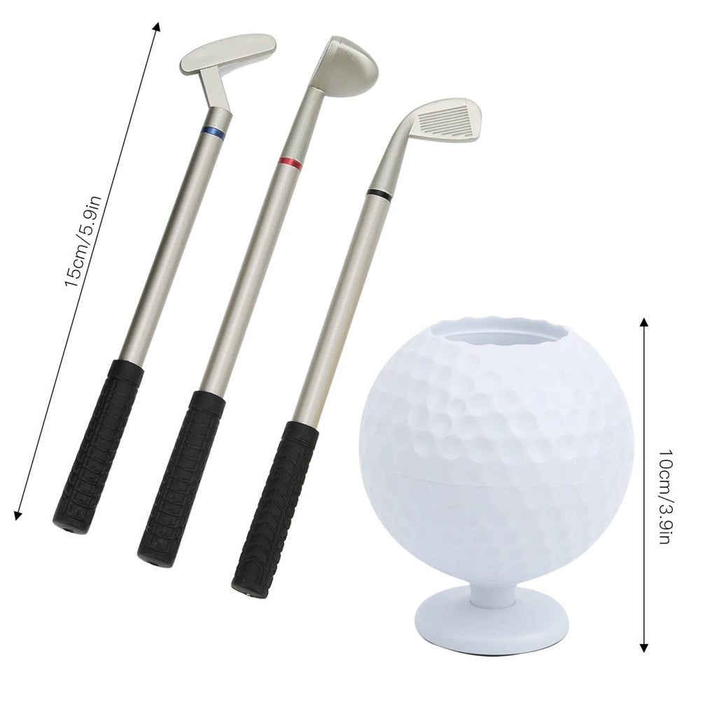 Engraved Desk Top Golf Ball and Club Pen Holdergolf gift