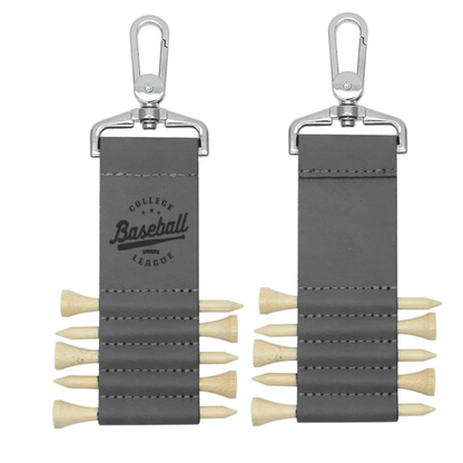 Custom engraved leather golf tee holder Made in Perth