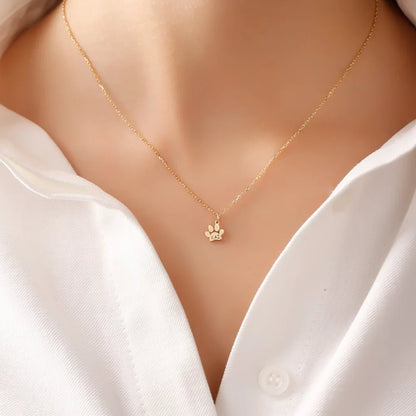 Engraved Pet Names Paw Print Necklace - Necklace Personalisr Au