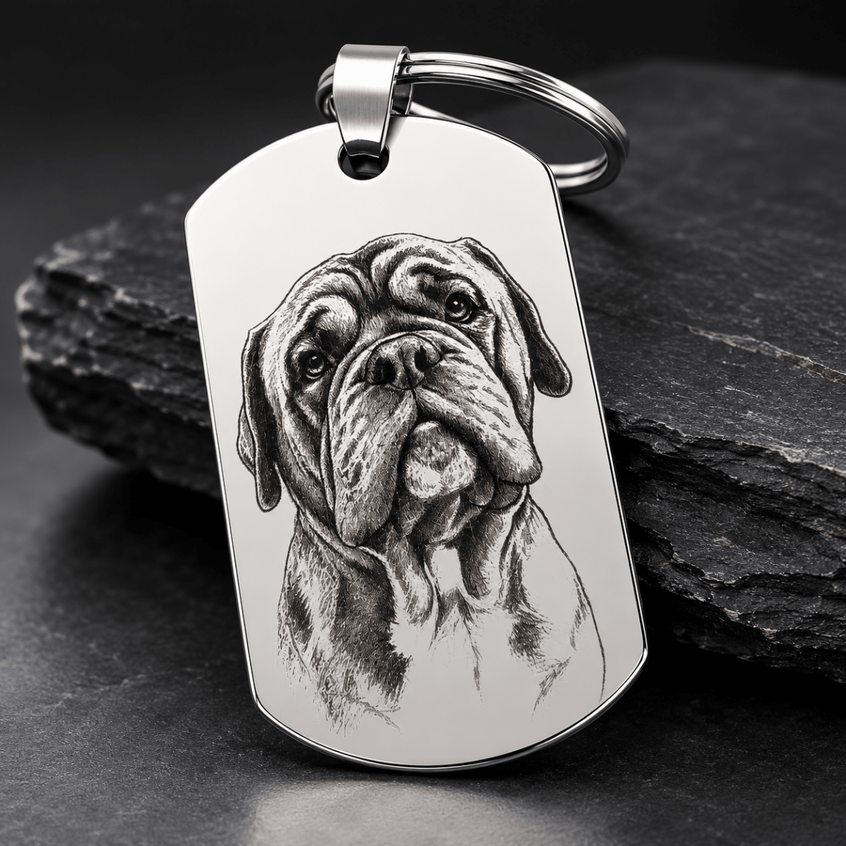 Engraved Pet Photo Keyring Pendant AustraliaKey Chains