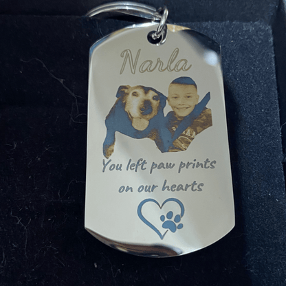 Engraved Pet Photo Memorial Keychain