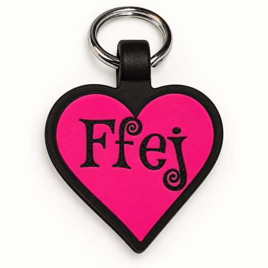 Engraved Silicone Heart Pet ID Tagpet id tag