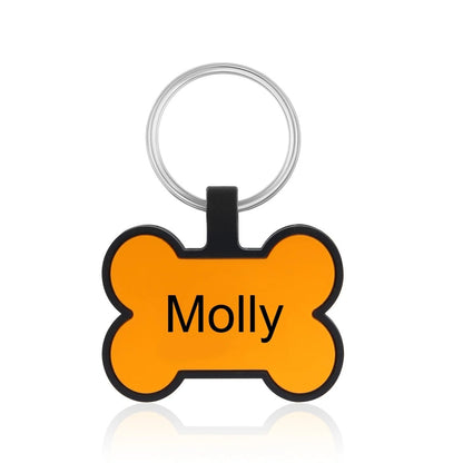Engraved Silicone Pet Identification Tags - Bone Shaped