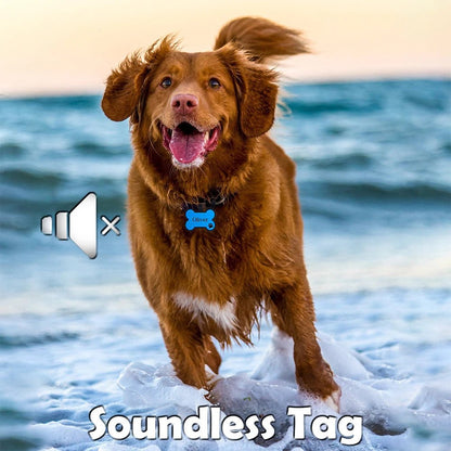 Engraved Silicone Pet Identification Tags - Bone Shaped