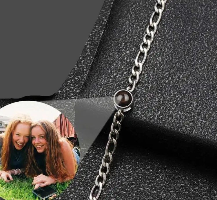 Figaro Chain Photo Projection Braceletsphoto bracelets