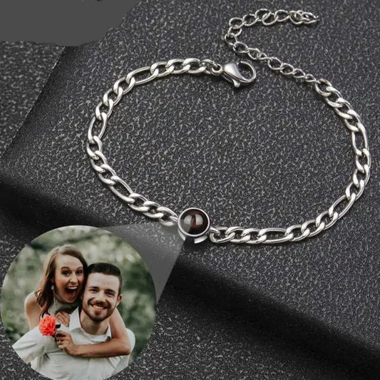 Figaro Chain Photo Projection Bracelets - Personalisr Au