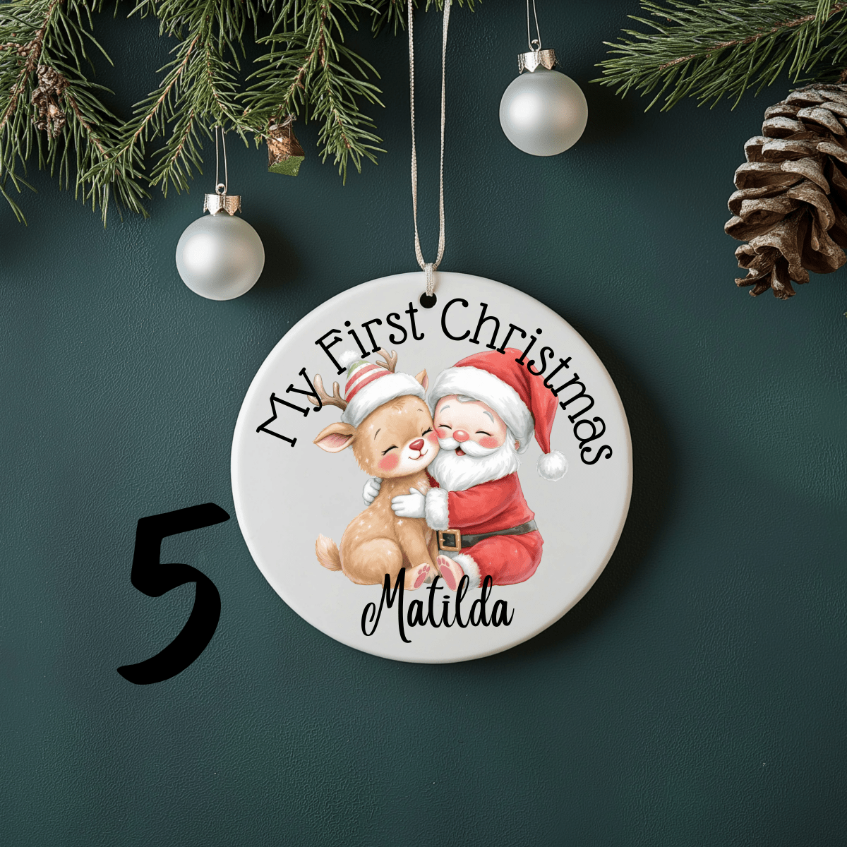 First Christmas Ornaments Personalised 15 styles - Christmas Ornaments Personalisr Au