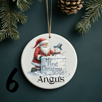 First Christmas Ornaments Personalised 15 styles - Christmas Ornaments Personalisr Au