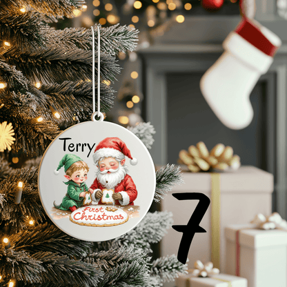 First Christmas Ornaments Personalised 15 styles - Christmas Ornaments Personalisr Au