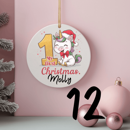 First Christmas Ornaments Personalised 15 styles - Christmas Ornaments Personalisr Au