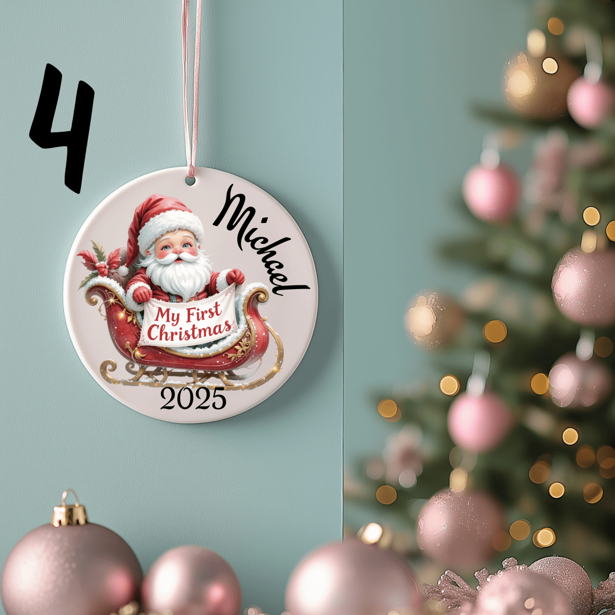 First Christmas Ornaments Personalised 15 styles - Christmas Ornaments Personalisr Au