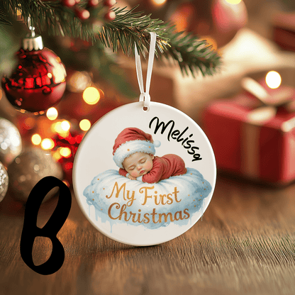 First Christmas Ornaments Personalised 15 styles - Christmas Ornaments Personalisr Au