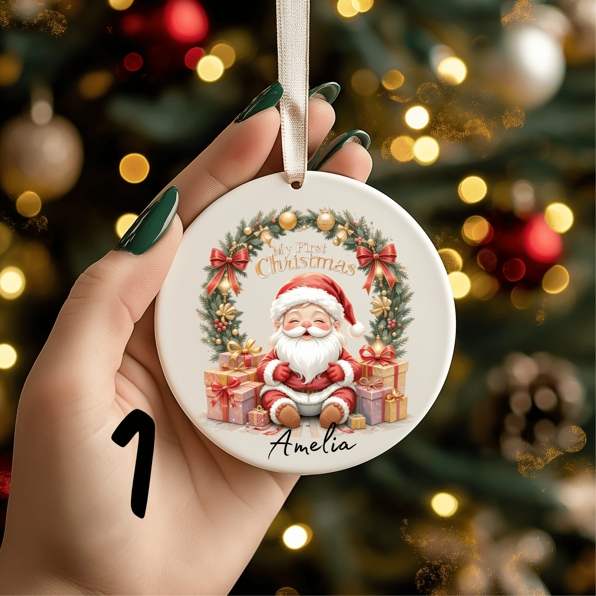 First Christmas Ornaments Personalised 15 styles - Christmas Ornaments Personalisr Au