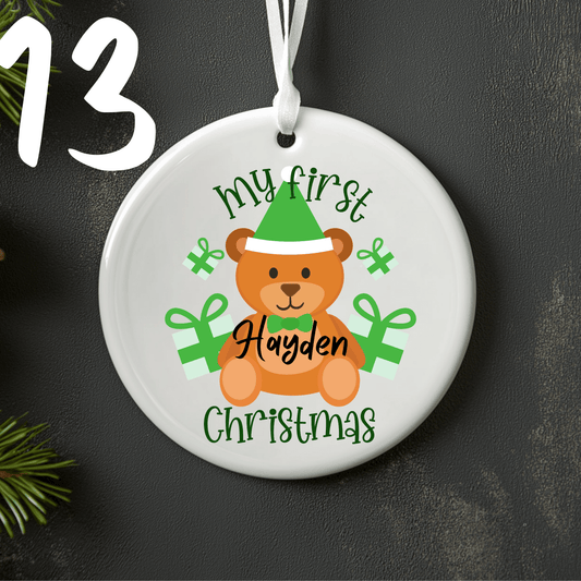 First Christmas Ornaments Personalised 15 styles - Christmas Ornaments Personalisr Au