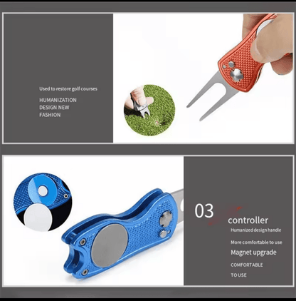 Flick Golf Divot Tool with Engraved Ball MarkerGolf Accessories