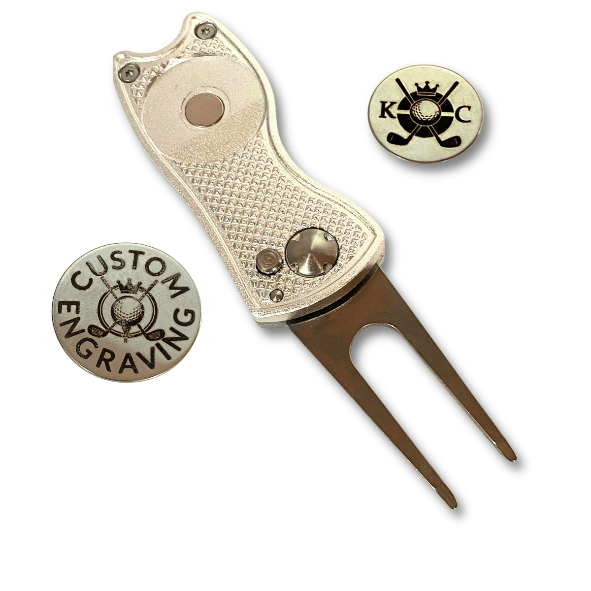 Flick Golf Divot Tool with Engraved Ball MarkerGolf Accessories