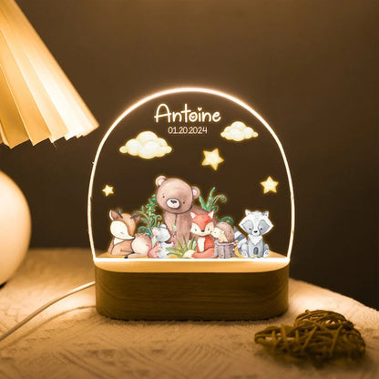 Custom Nightlight for Kids - Woodland Creatures