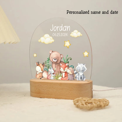Custom Nightlight for Kids - Woodland Creatures