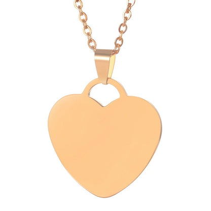 Ladies Necklace with Photo Engraved Heart Pendant