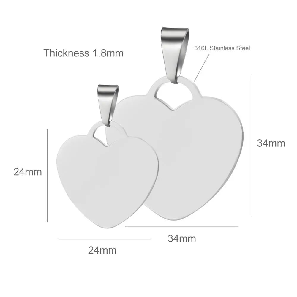 large and small silver heart necklace