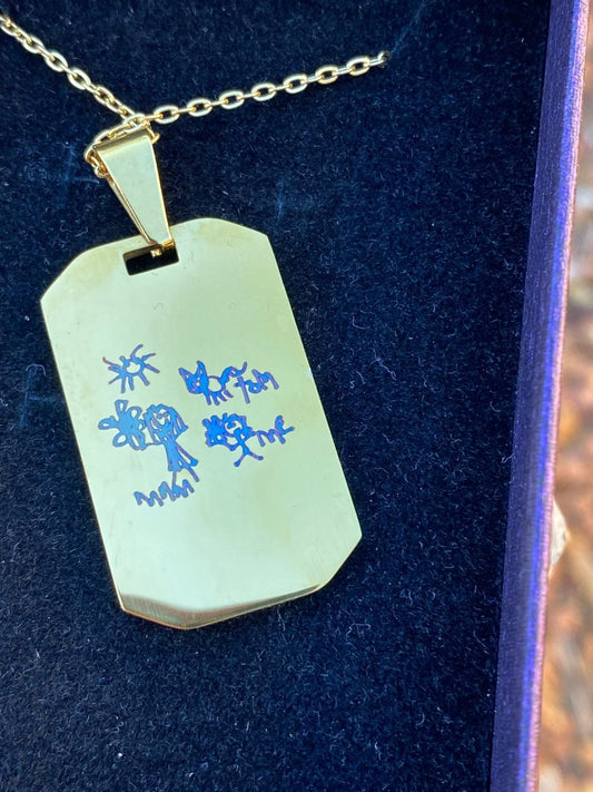 Laser Engraved Custom Handwriting Mothers Day Gift Pendant - Necklaces Personalisr Au