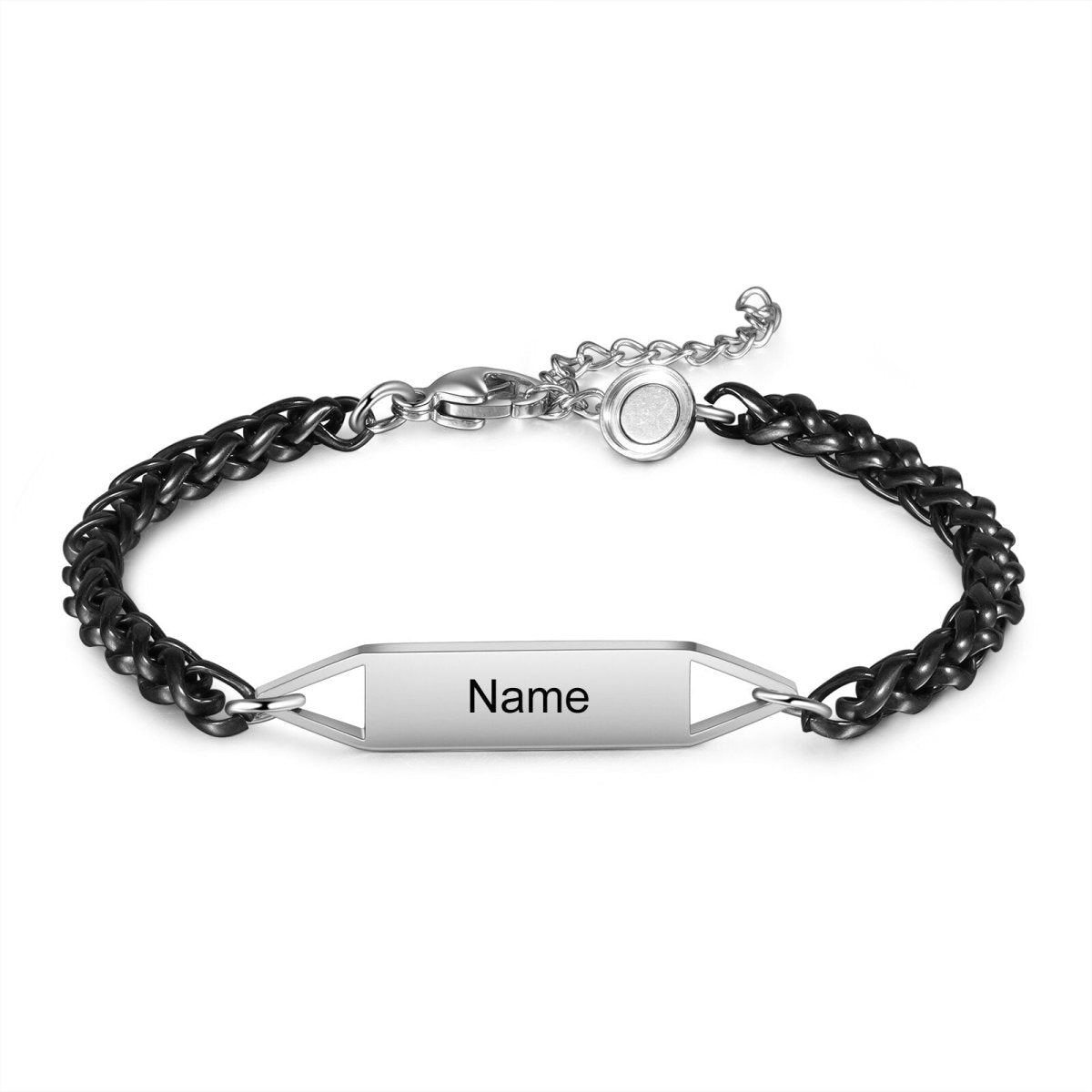 Magnetic Couple Bracelet with Engraved Names0