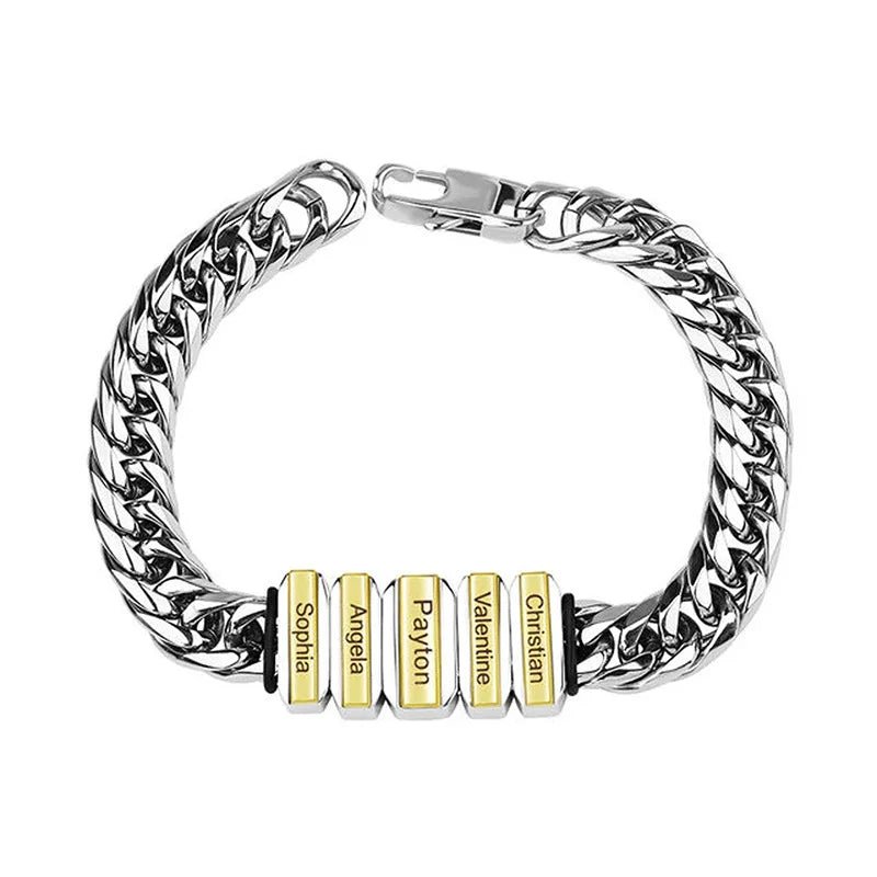 Men's Stainless Steel Custom Names Braceletbracelet